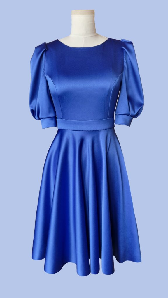 Rochie albastra saten